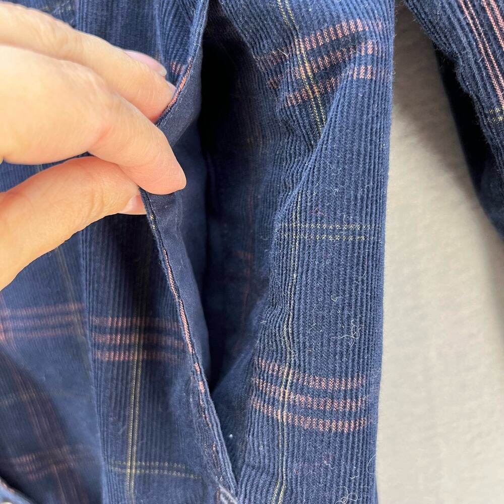Madewell Button Up Shirt Women's Size M Blue Plaid Corduroy Kentwood Preppy - Picture 4 of 13